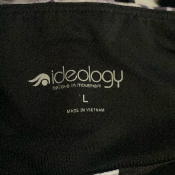 Ideology Black and Purple Floral Mesh Ankle Workout Cropped Leggings Size L - Picture 7 of 7